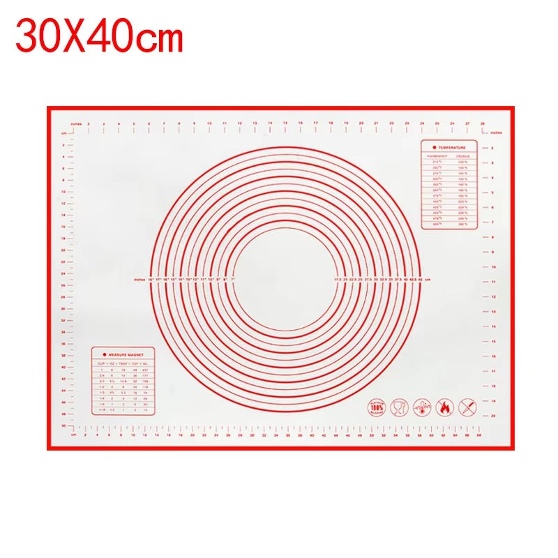 Large Size Silicone Kneading Pad Non-Stick Surface Rolling Dough Mat with Scale Kitchen Cooking Pastry Sheet Oven Liner Bakeware