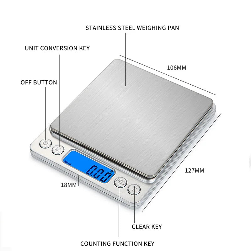 3000G 0.1G Electronic Scale LCD Display Mini Digital Jewelry 3Kg Weighing Scale Kitchen Scales Balance