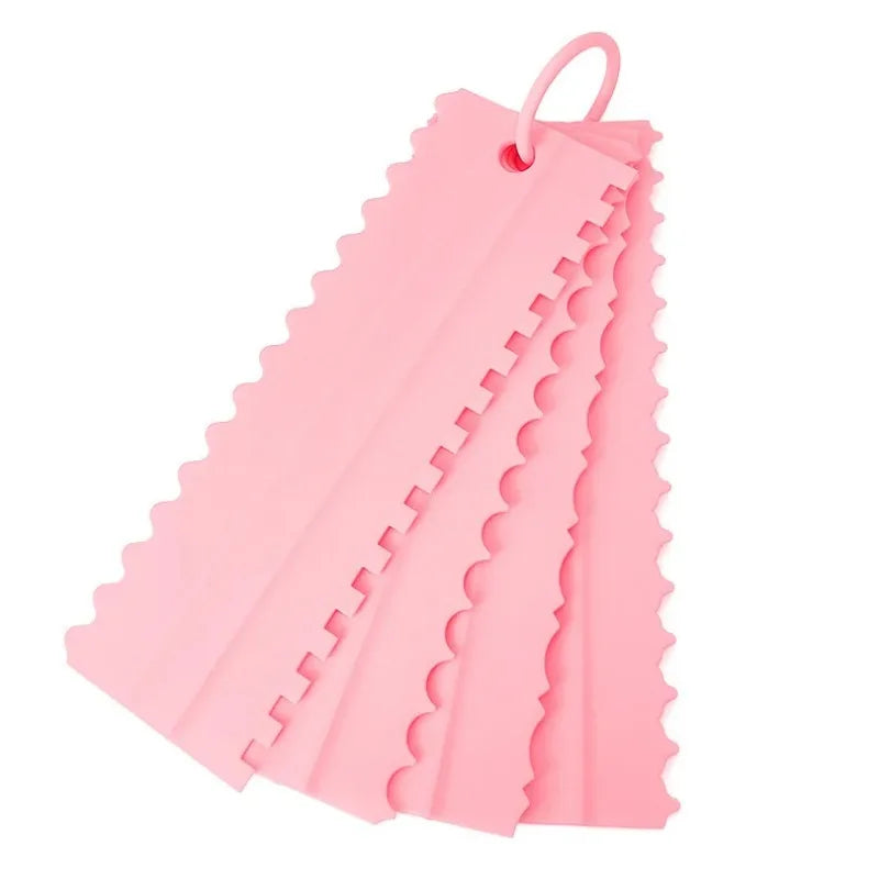 4PCS PP Cake Decorating Comb Set - Cream Scraper Smoother Kit for Buttercream, DIY Baking Tools with Straight/Arc/Tooth Design