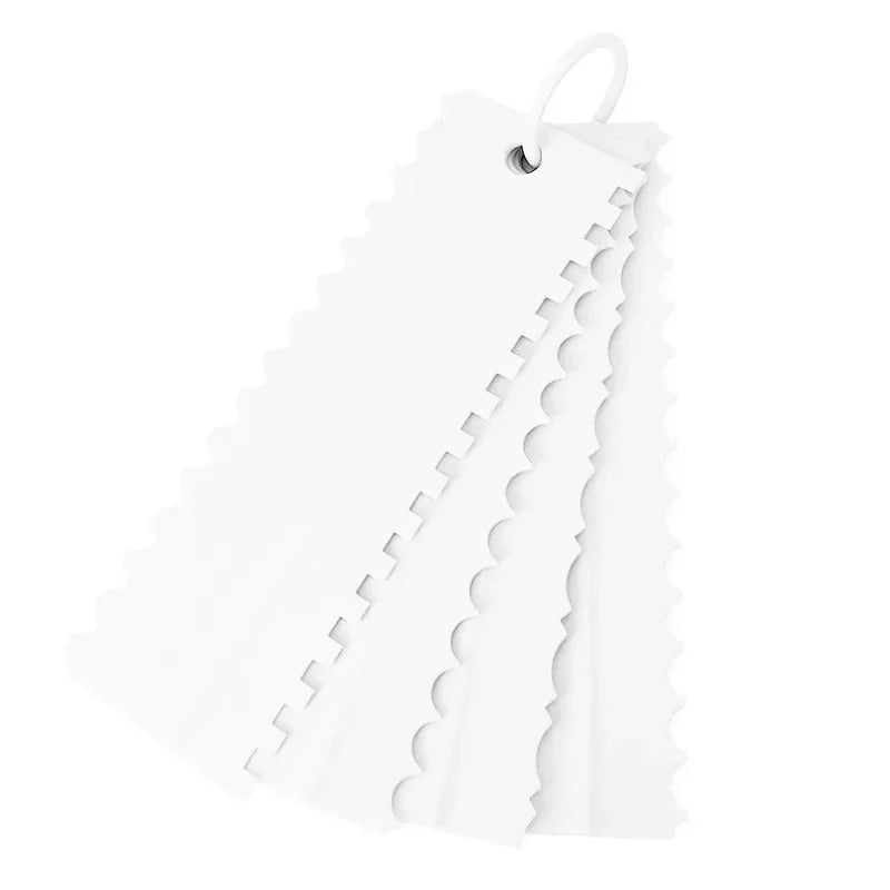 4PCS PP Cake Decorating Comb Set - Cream Scraper Smoother Kit for Buttercream, DIY Baking Tools with Straight/Arc/Tooth Design
