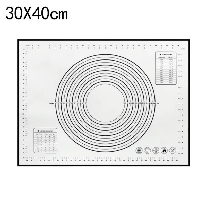 Large Size Silicone Kneading Pad Non-Stick Surface Rolling Dough Mat with Scale Kitchen Cooking Pastry Sheet Oven Liner Bakeware