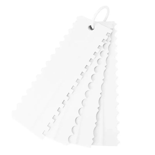 4PCS PP Cake Decorating Comb Set - Cream Scraper Smoother Kit for Buttercream, DIY Baking Tools with Straight/Arc/Tooth Design
